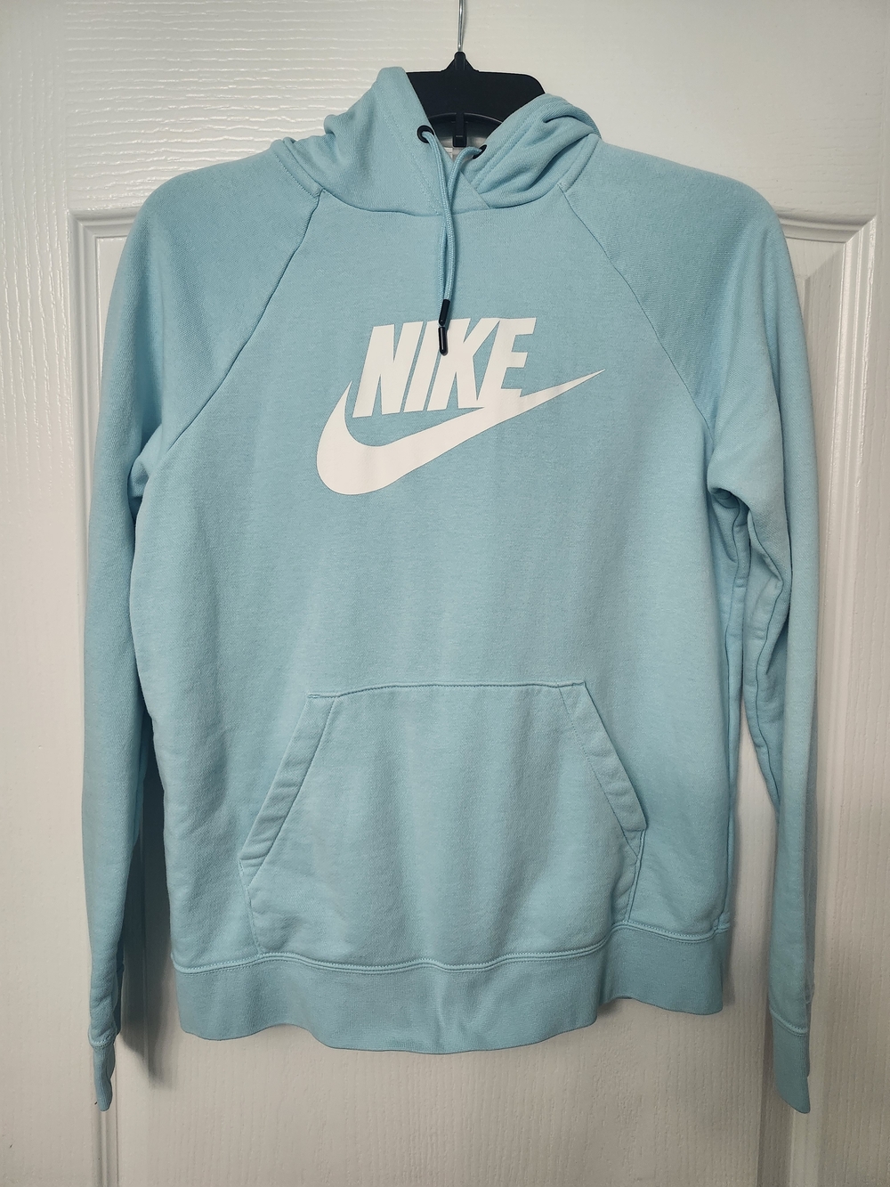 Nike Light Blue Crewneck Hoodie with White Swoosh